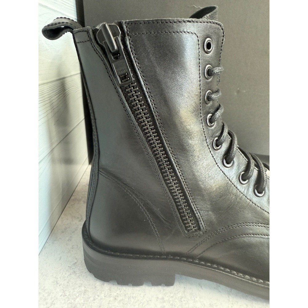 The Kooples Men's Ranger Black Leather Lace-Up Combat Boots Zippers FR 41/US 7 - Picture 11 of 16